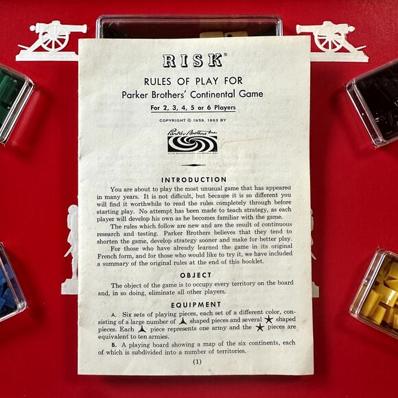 Vintage 1968 Risk Parker Brothers Continental Game Family Board Game - Picture 5 of 7